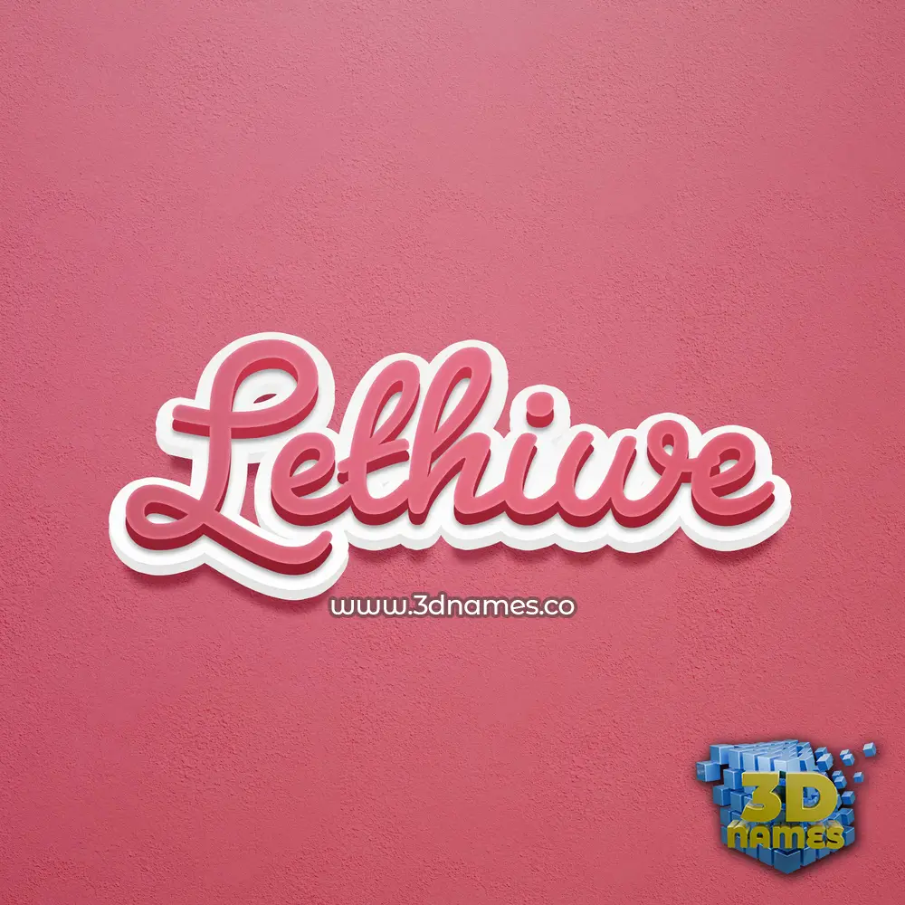 lethiwe in Red Scribble style - 3D name wallpaper