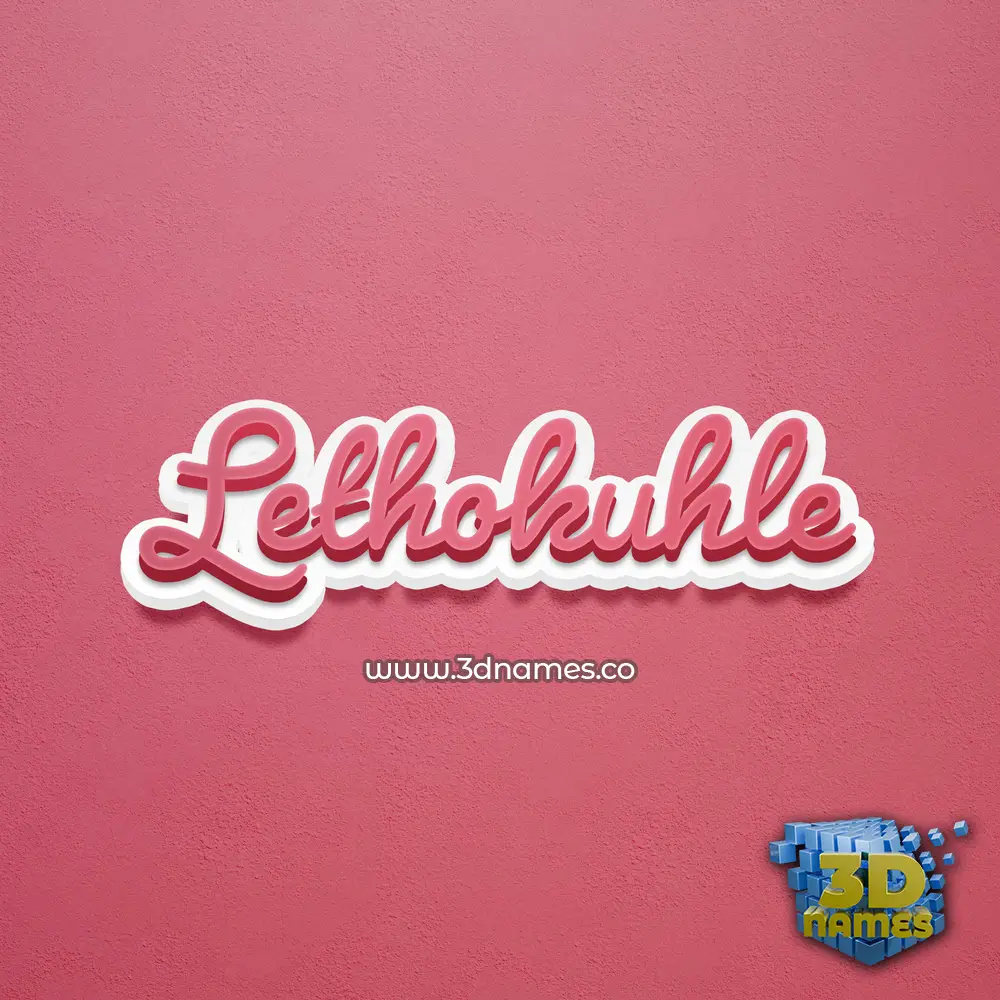 lethokuhle in Red Scribble style - 3D name wallpaper