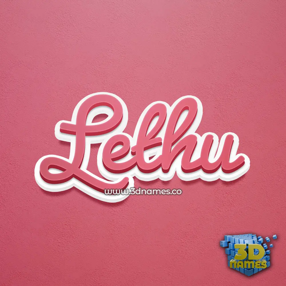 lethu in Red Scribble style - 3D name wallpaper