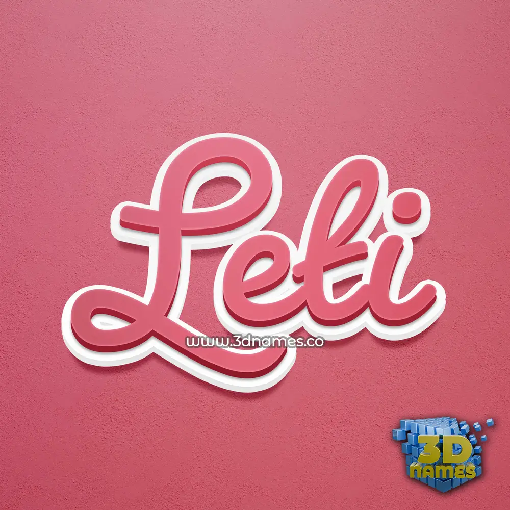 leti in Red Scribble style - 3D name wallpaper