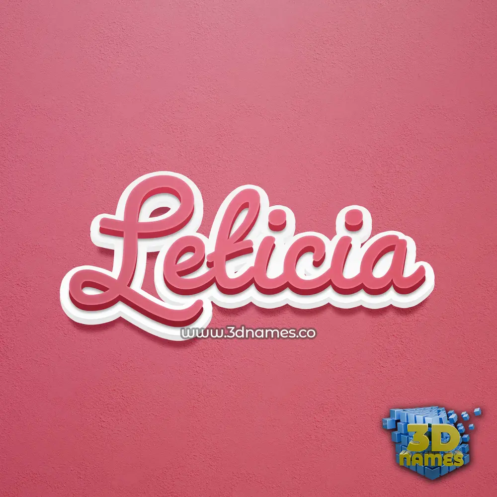 leticia in Red Scribble style - 3D name wallpaper