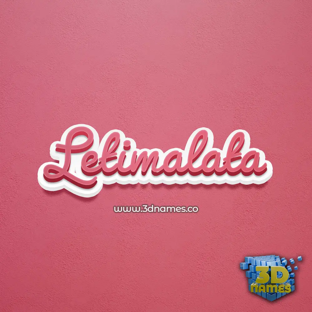 letimalata in Red Scribble style - 3D name wallpaper