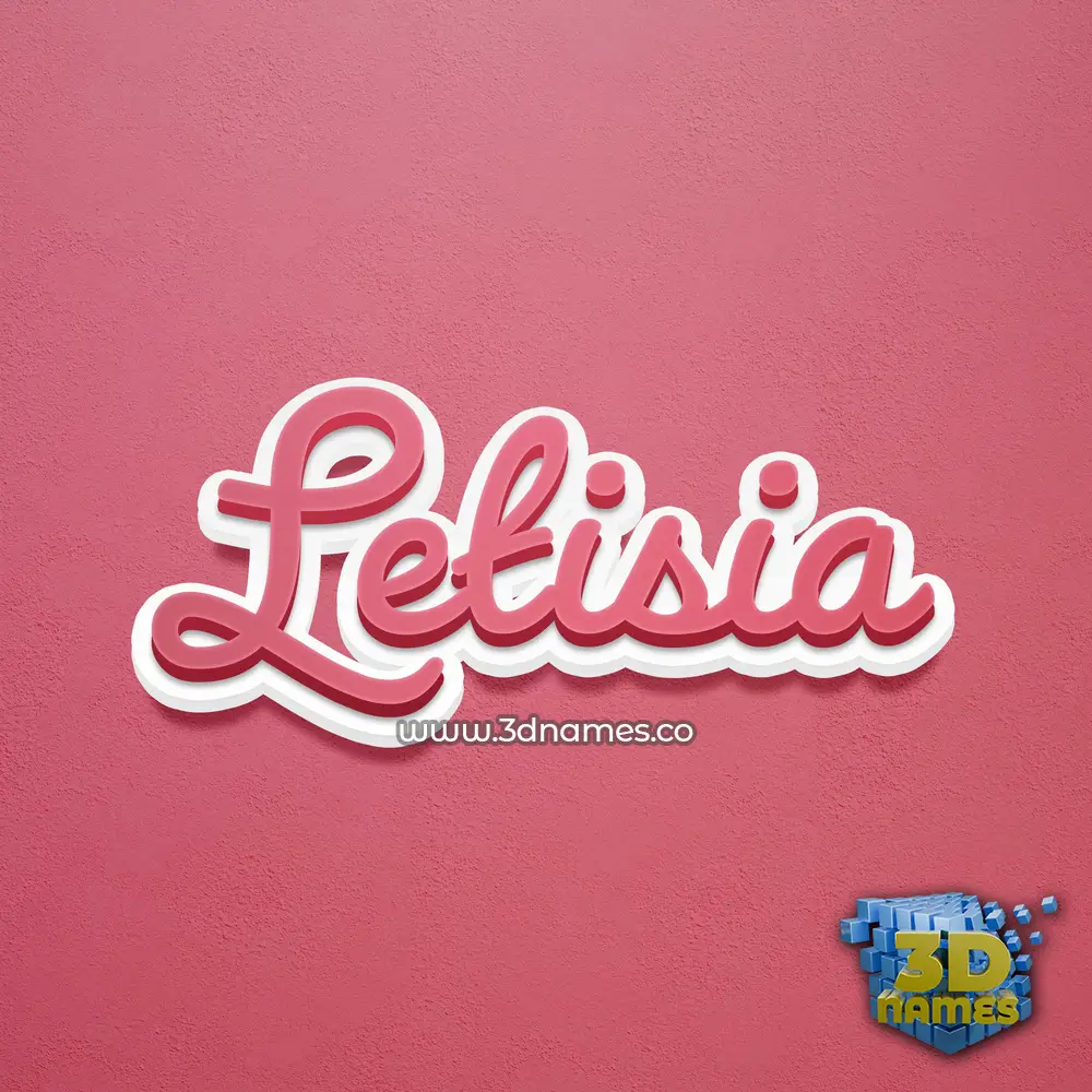 letisia in Red Scribble style - 3D name wallpaper