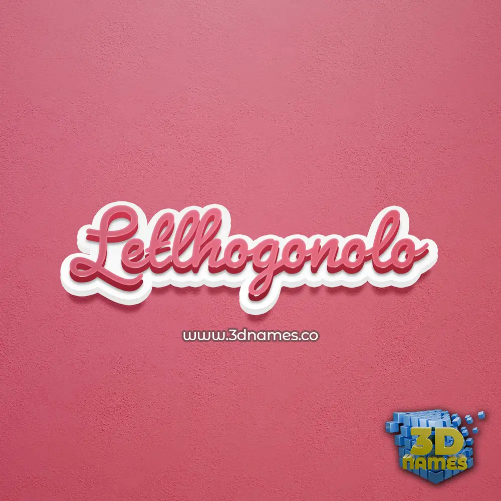 letlhogonolo in Red Scribble style - 3D name wallpaper
