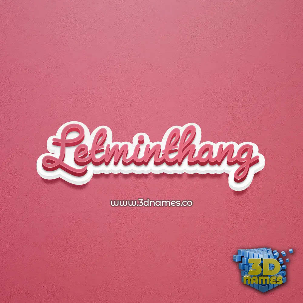 letminthang in Red Scribble style - 3D name wallpaper