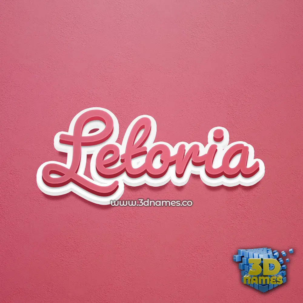 letoria in Red Scribble style - 3D name wallpaper