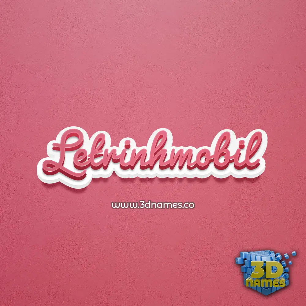 letrinhmobil in Red Scribble style - 3D name wallpaper
