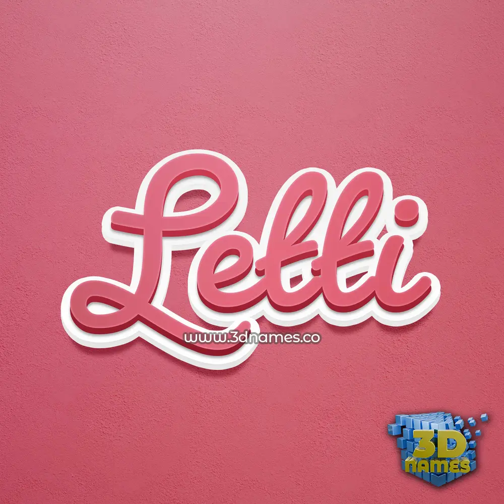 letti in Red Scribble style - 3D name wallpaper