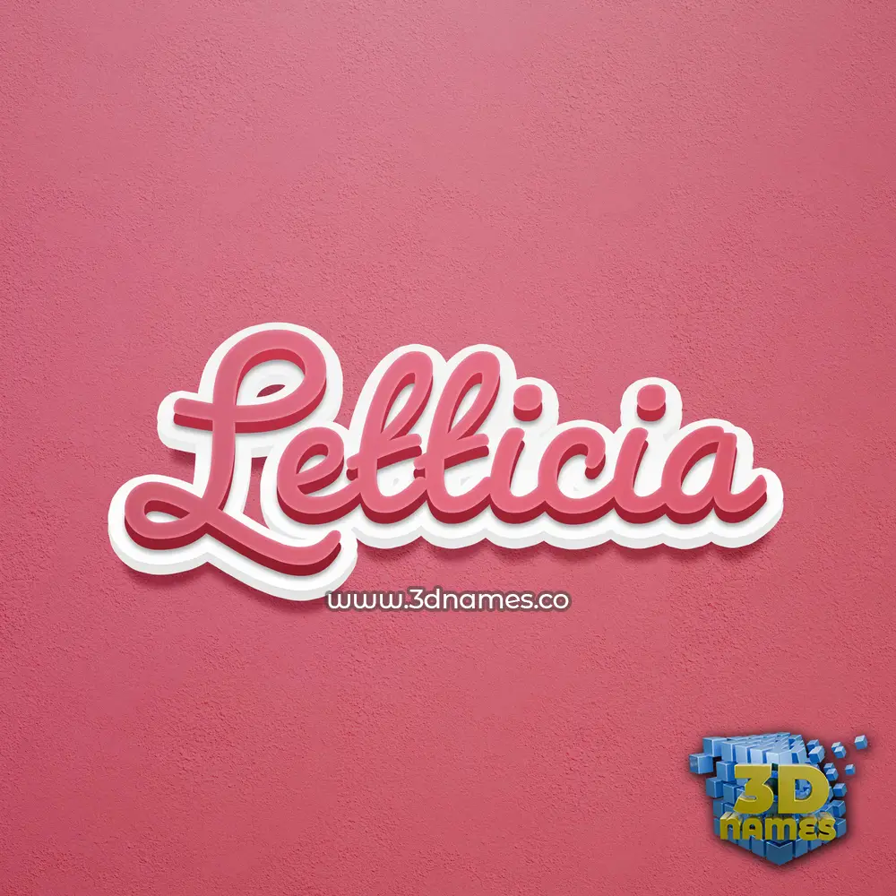 letticia in Red Scribble style - 3D name wallpaper