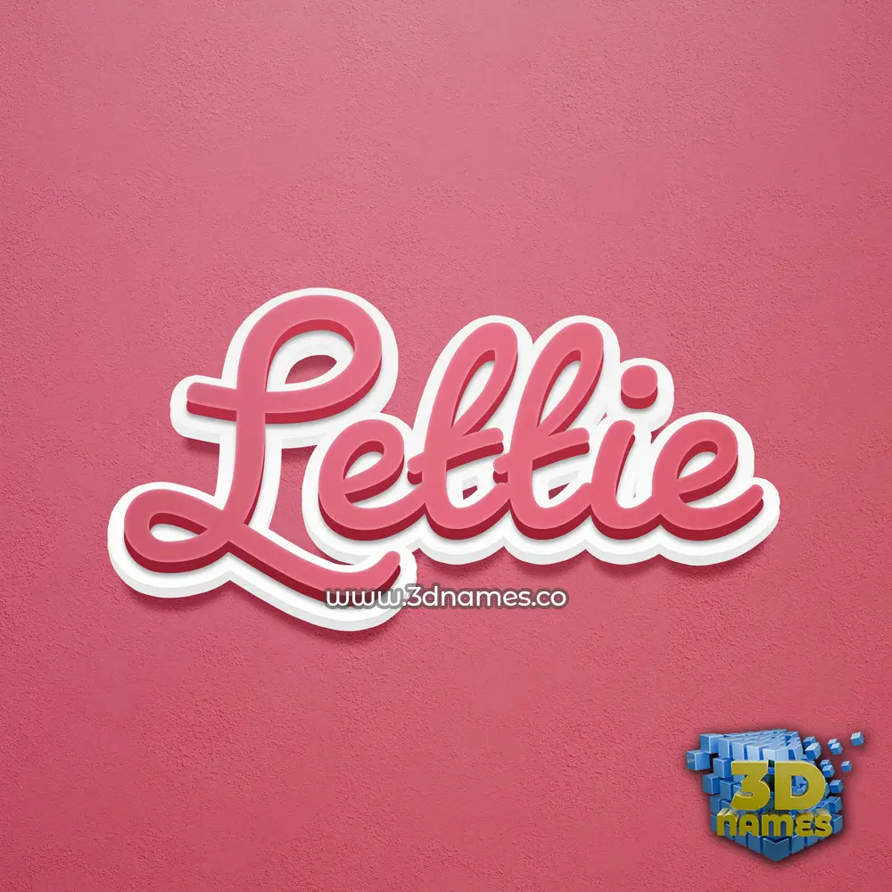 lettie in Red Scribble style - 3D name wallpaper