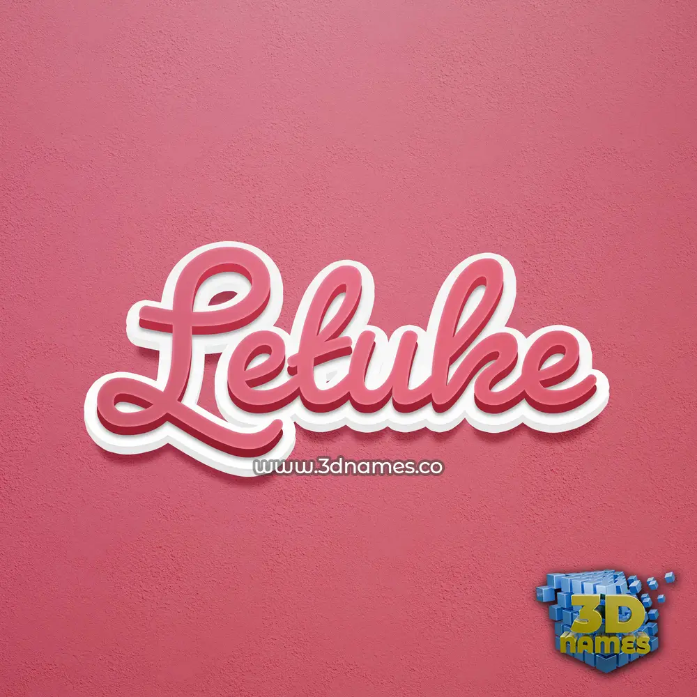 letuke in Red Scribble style - 3D name wallpaper