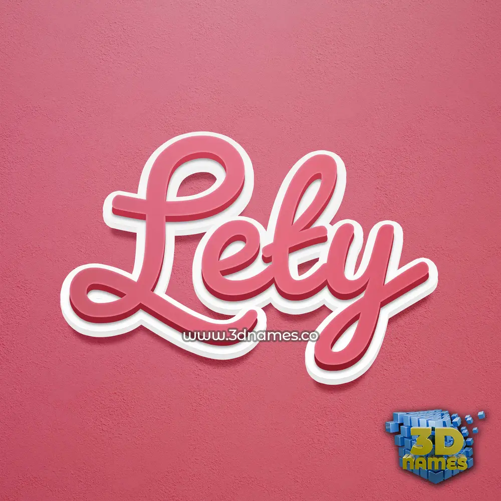 lety in Red Scribble style - 3D name wallpaper