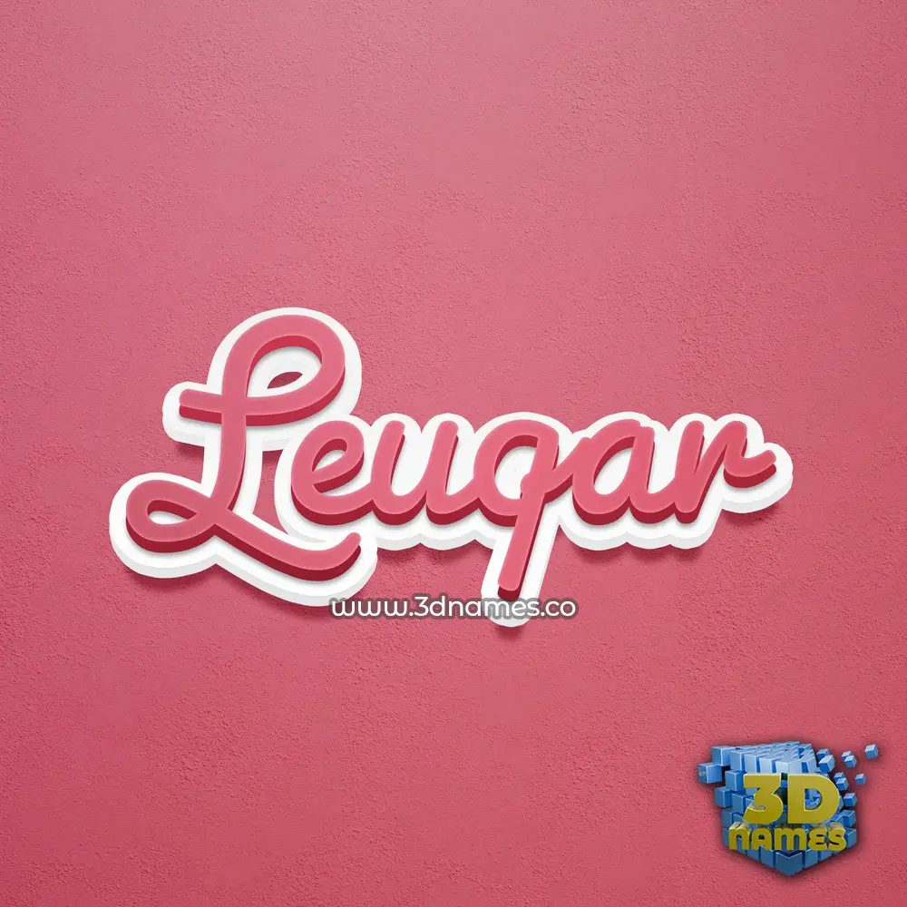 leuqar in Red Scribble style - 3D name wallpaper