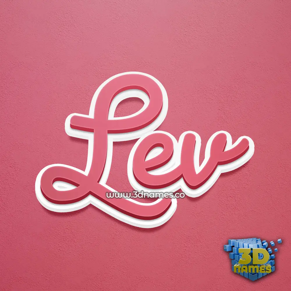 lev in Red Scribble style - 3D name wallpaper