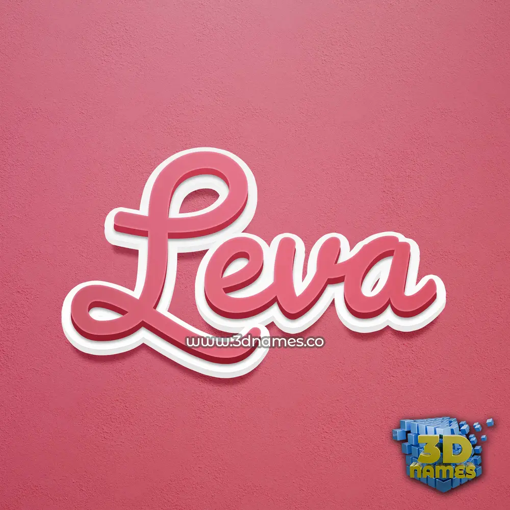 leva in Red Scribble style - 3D name wallpaper