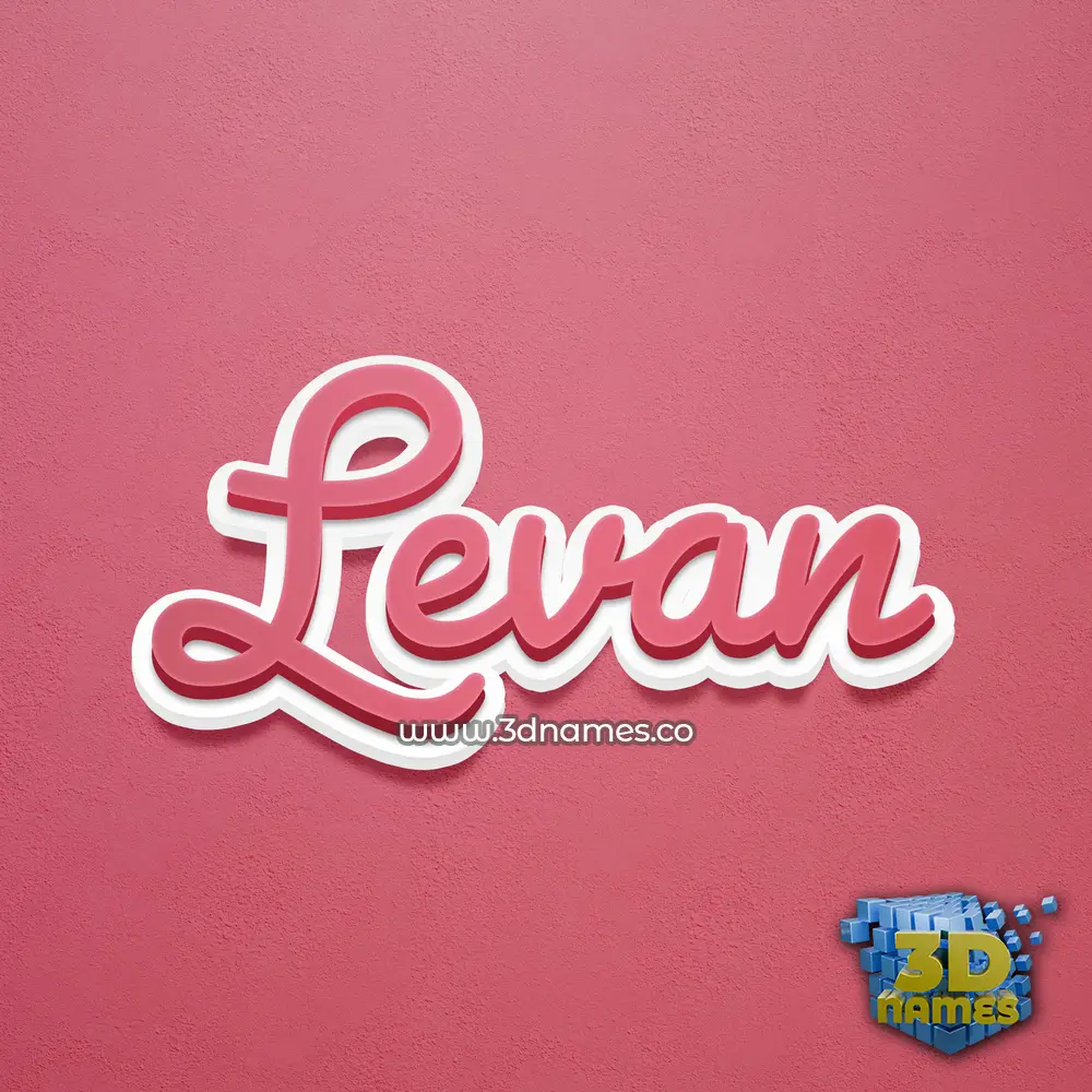 levan in Red Scribble style - 3D name wallpaper