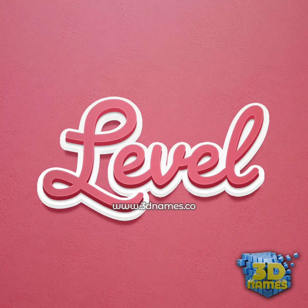 level in Red Scribble style - 3D name wallpaper