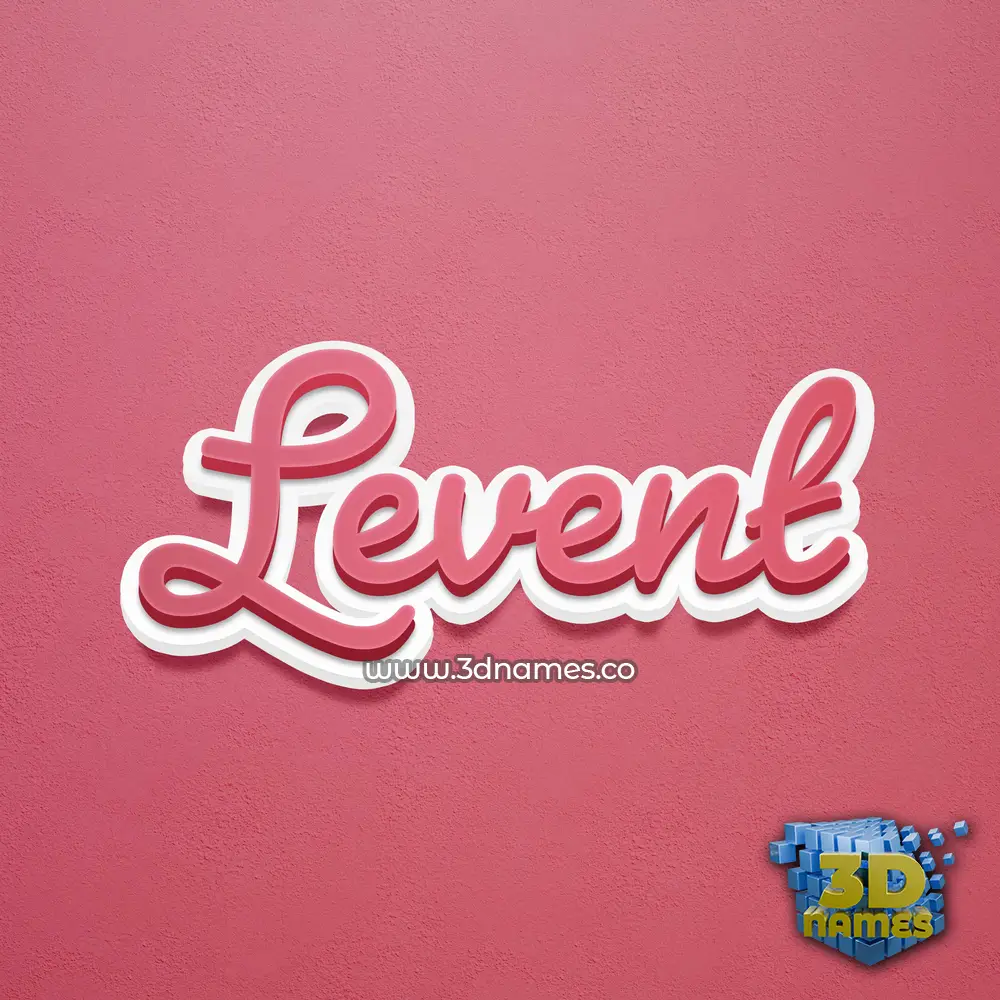levent in Red Scribble style - 3D name wallpaper