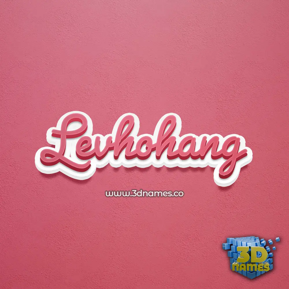 levhohang in Red Scribble style - 3D name wallpaper