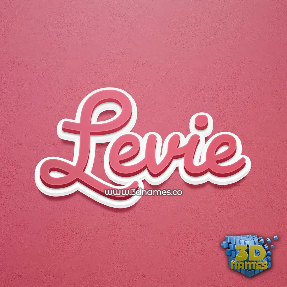 levie in Red Scribble style - 3D name wallpaper