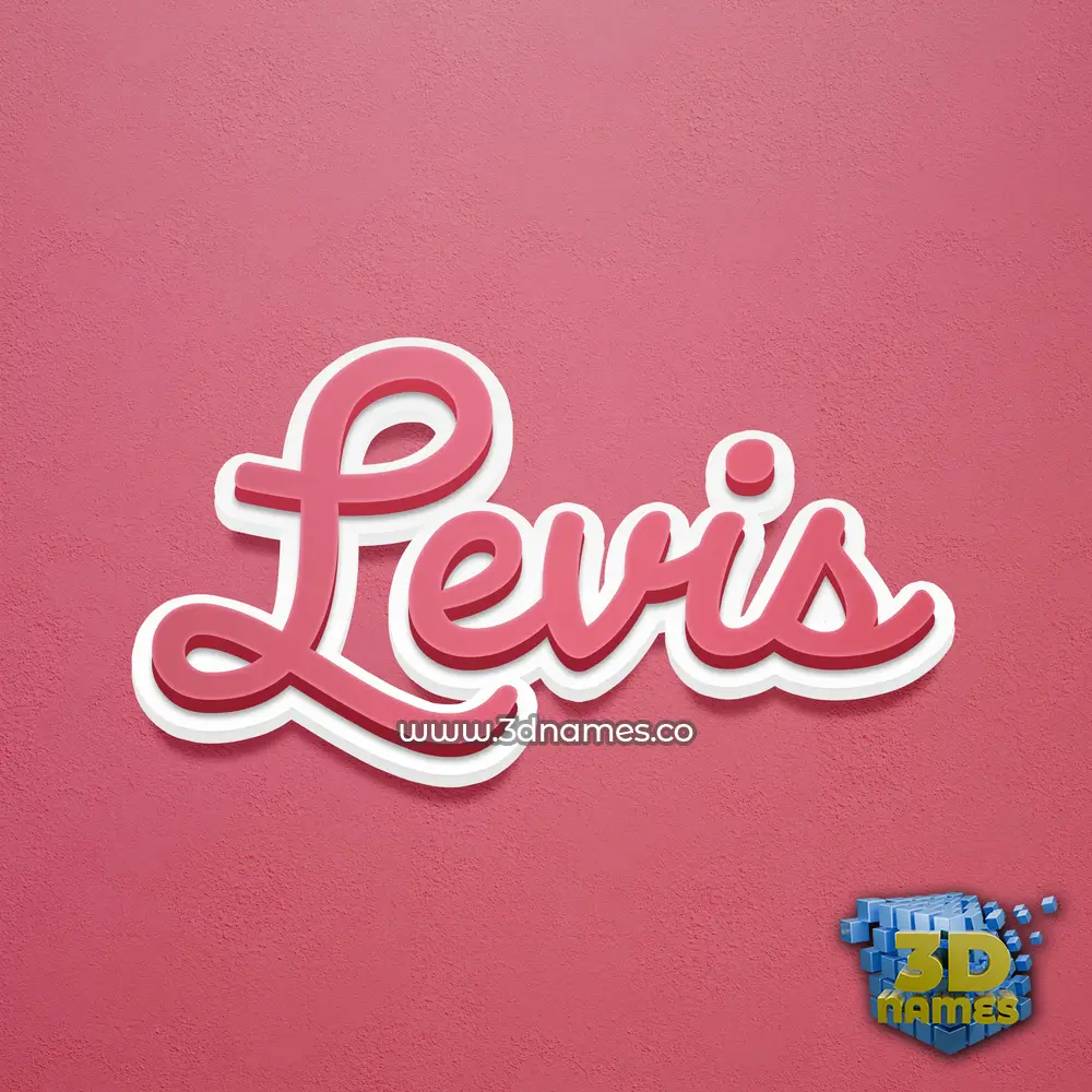 levis in Red Scribble style - 3D name wallpaper