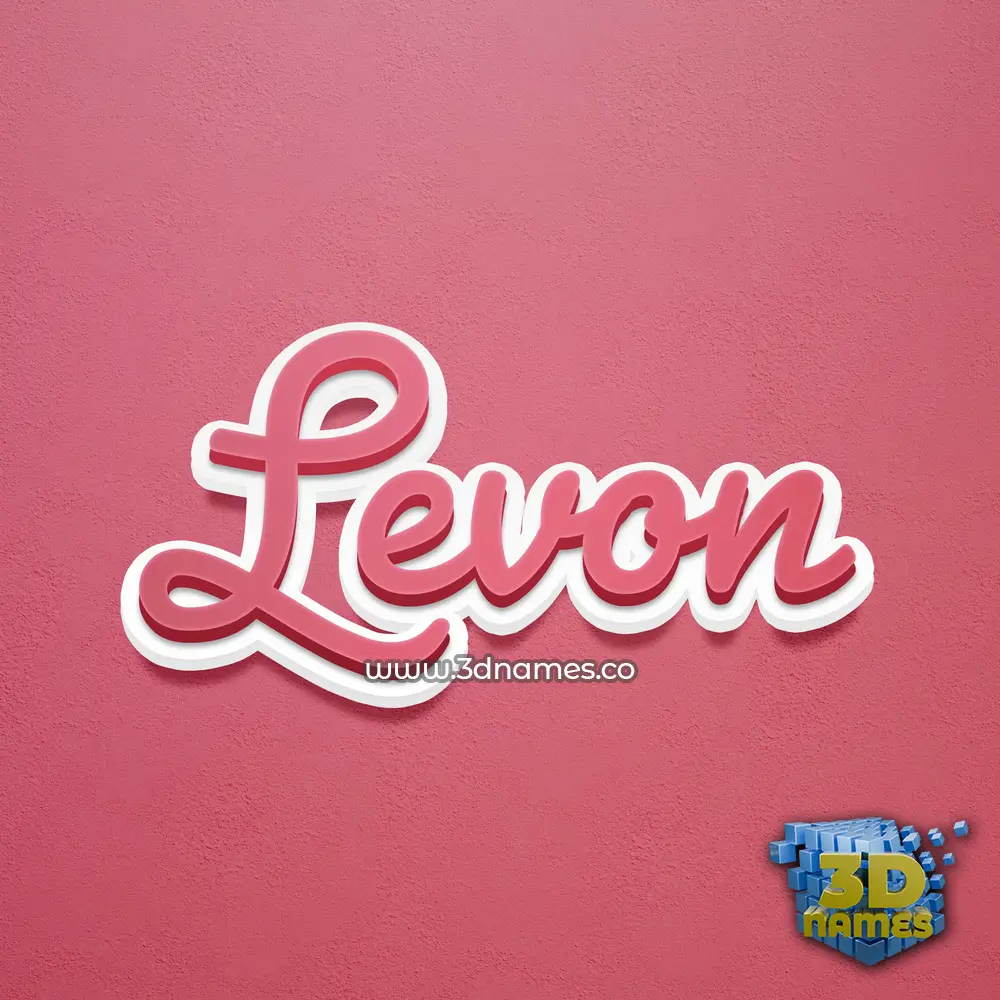 levon in Red Scribble style - 3D name wallpaper