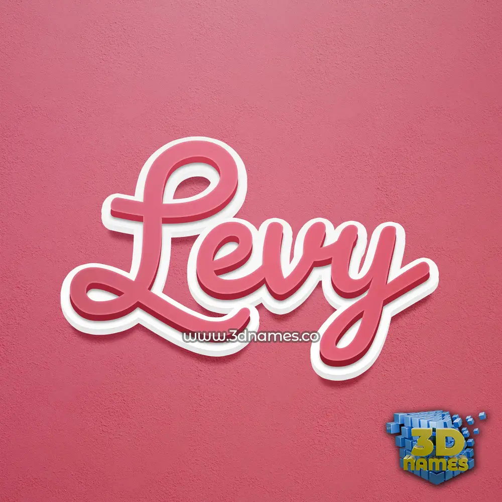 levy in Red Scribble style - 3D name wallpaper