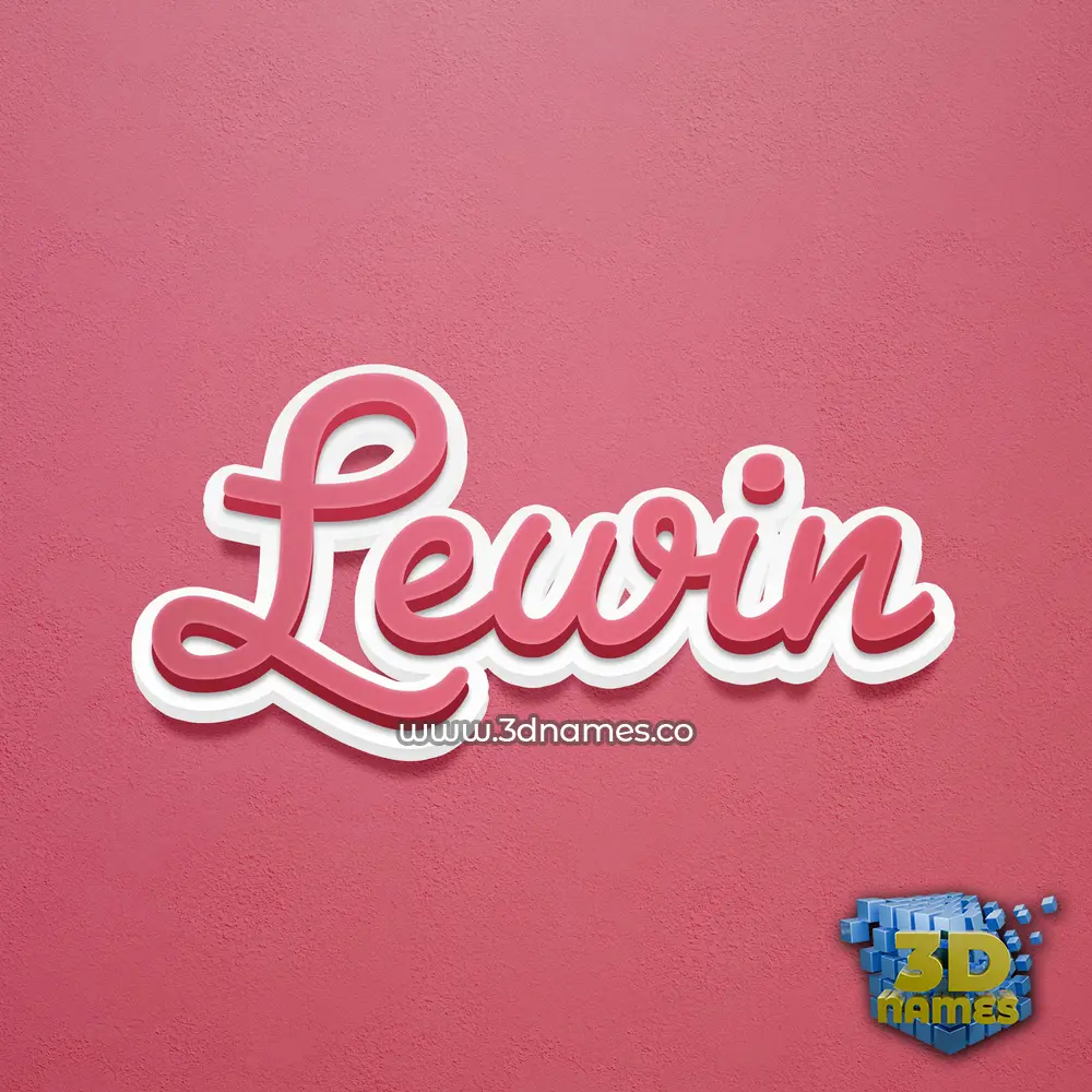 lewin in Red Scribble style - 3D name wallpaper
