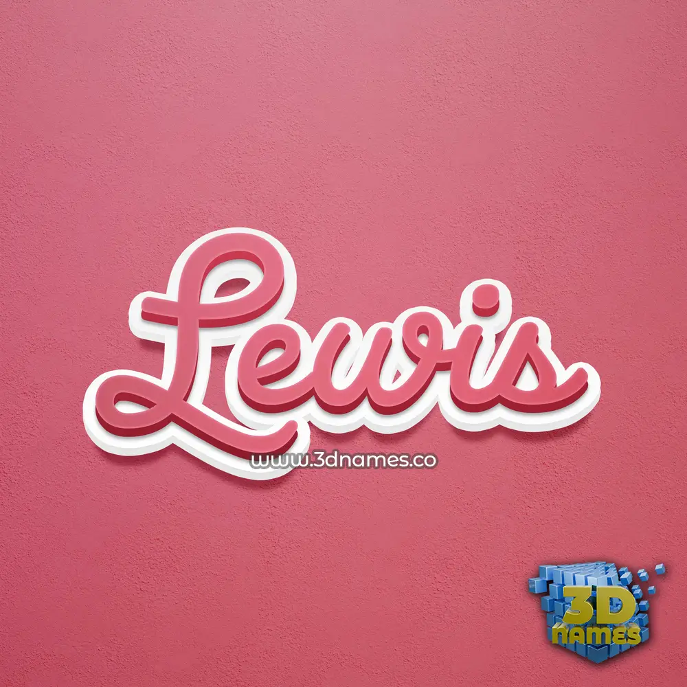 lewis in Red Scribble style - 3D name wallpaper