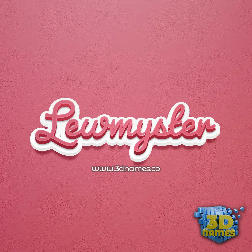 lewmyster in Red Scribble style - 3D name wallpaper
