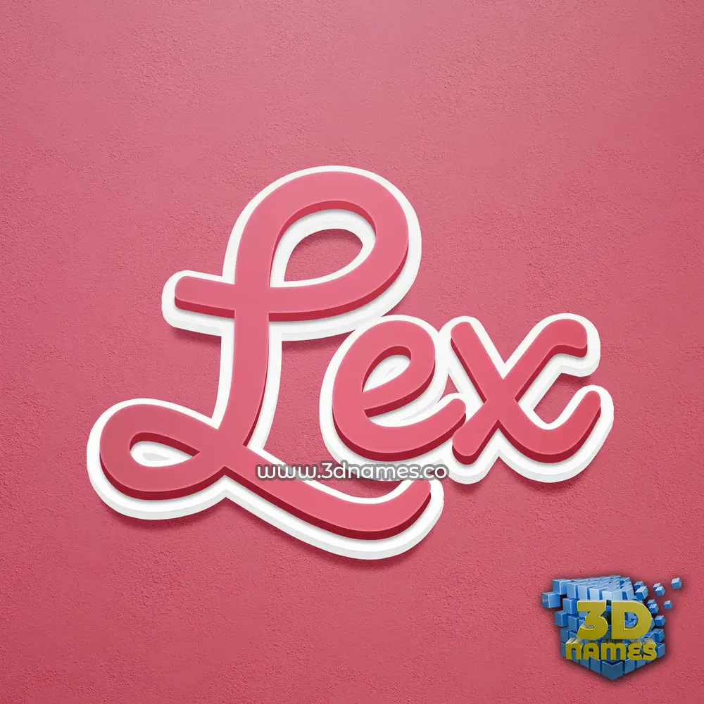 lex in Red Scribble style - 3D name wallpaper