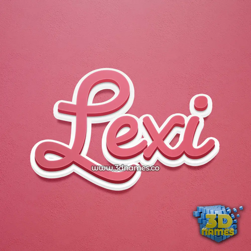 lexi in Red Scribble style - 3D name wallpaper