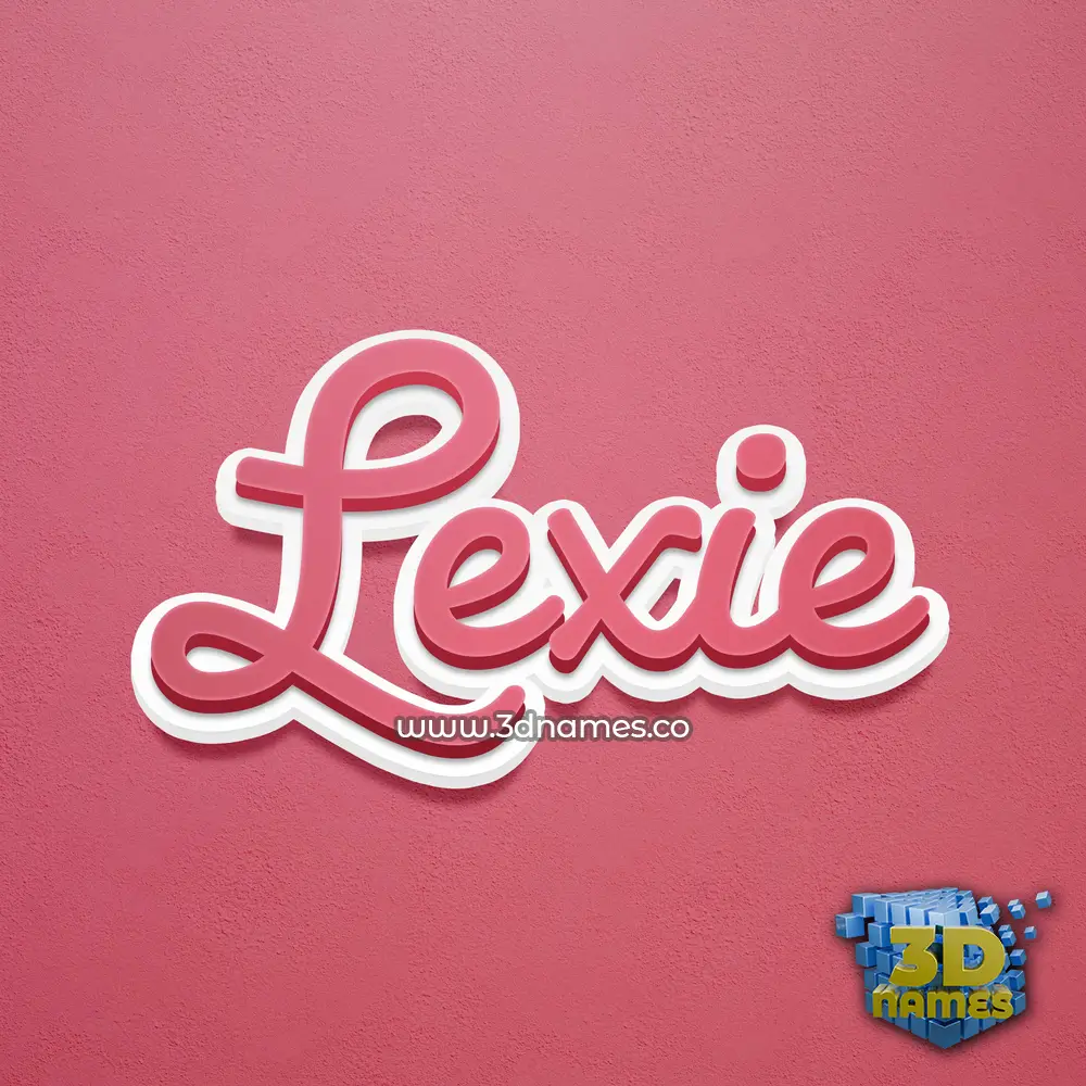 lexie in Red Scribble style - 3D name wallpaper