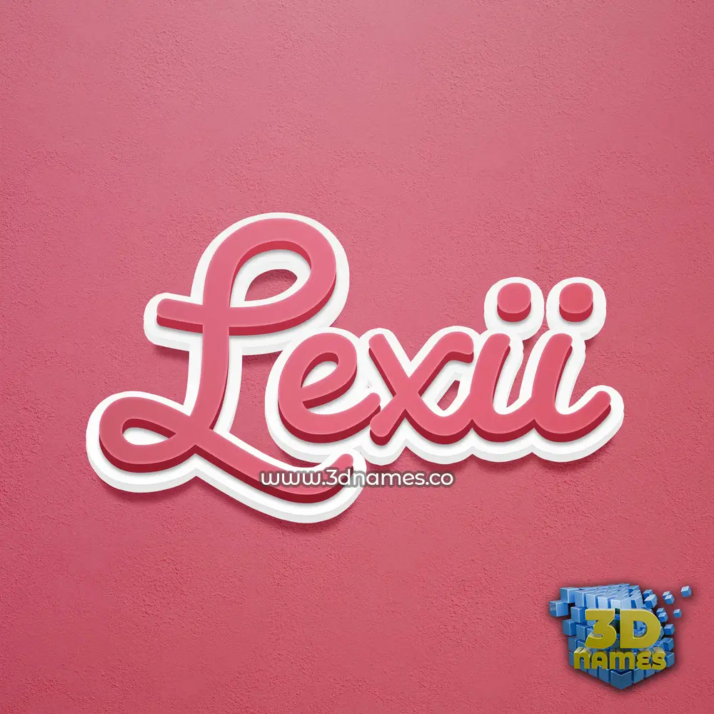 lexii in Red Scribble style - 3D name wallpaper