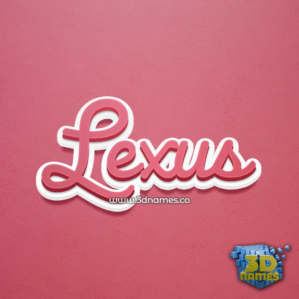 lexus in Red Scribble style - 3D name wallpaper