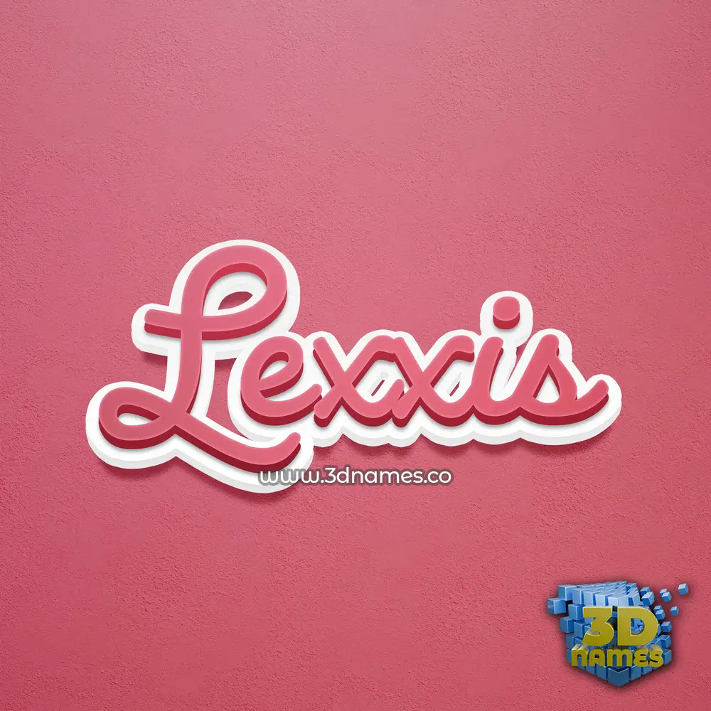 lexxis in Red Scribble style - 3D name wallpaper