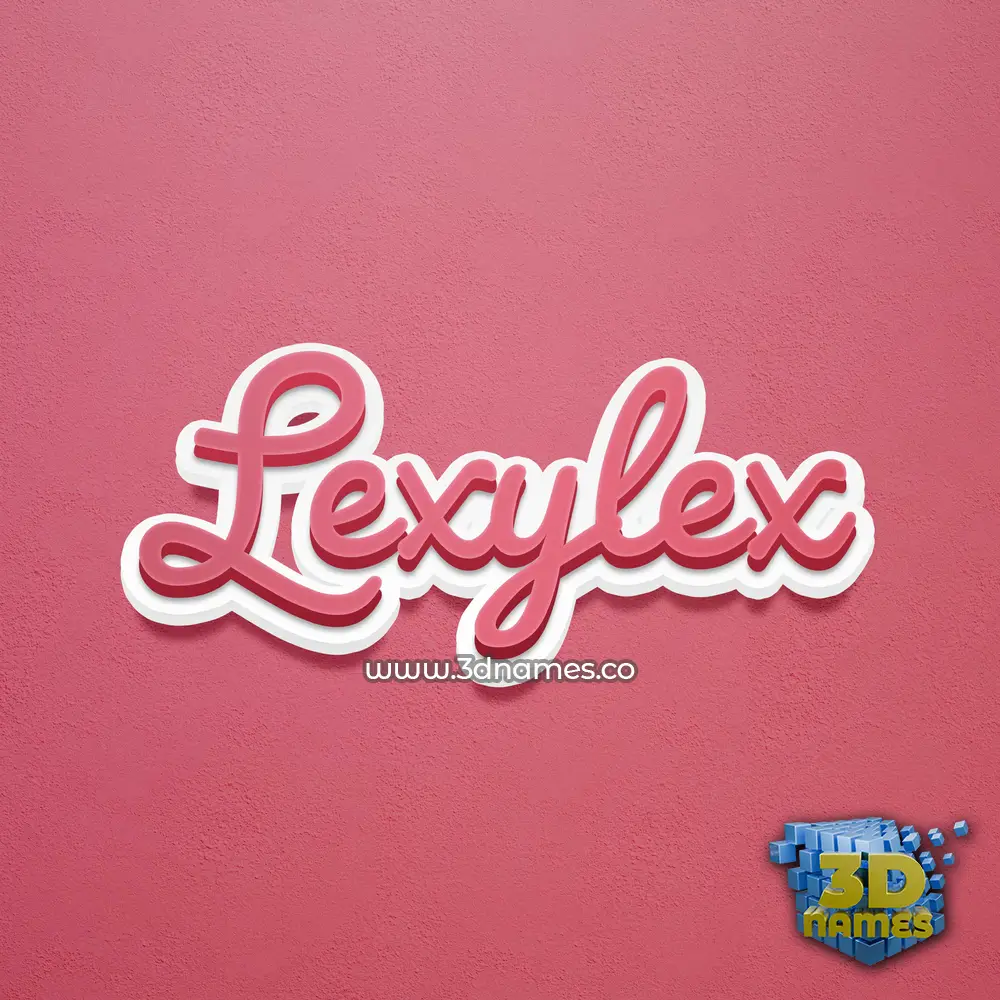 lexylex in Red Scribble style - 3D name wallpaper