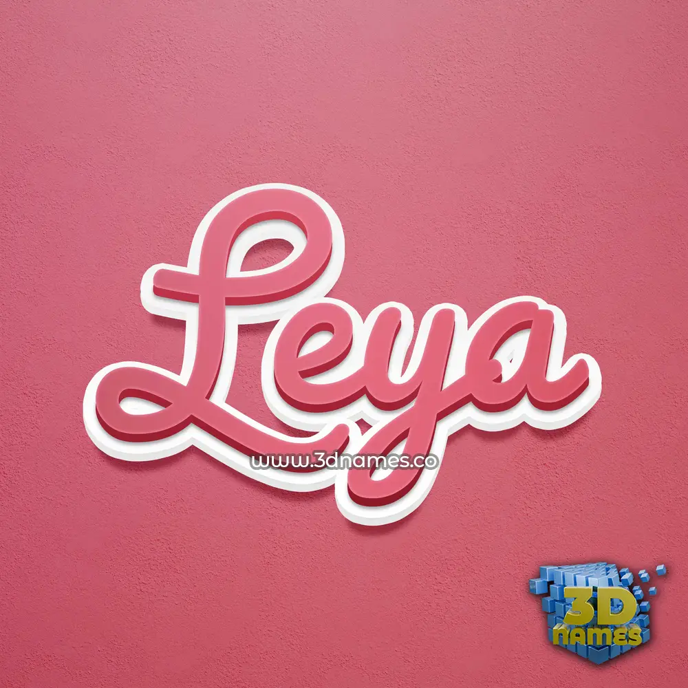 leya in Red Scribble style - 3D name wallpaper