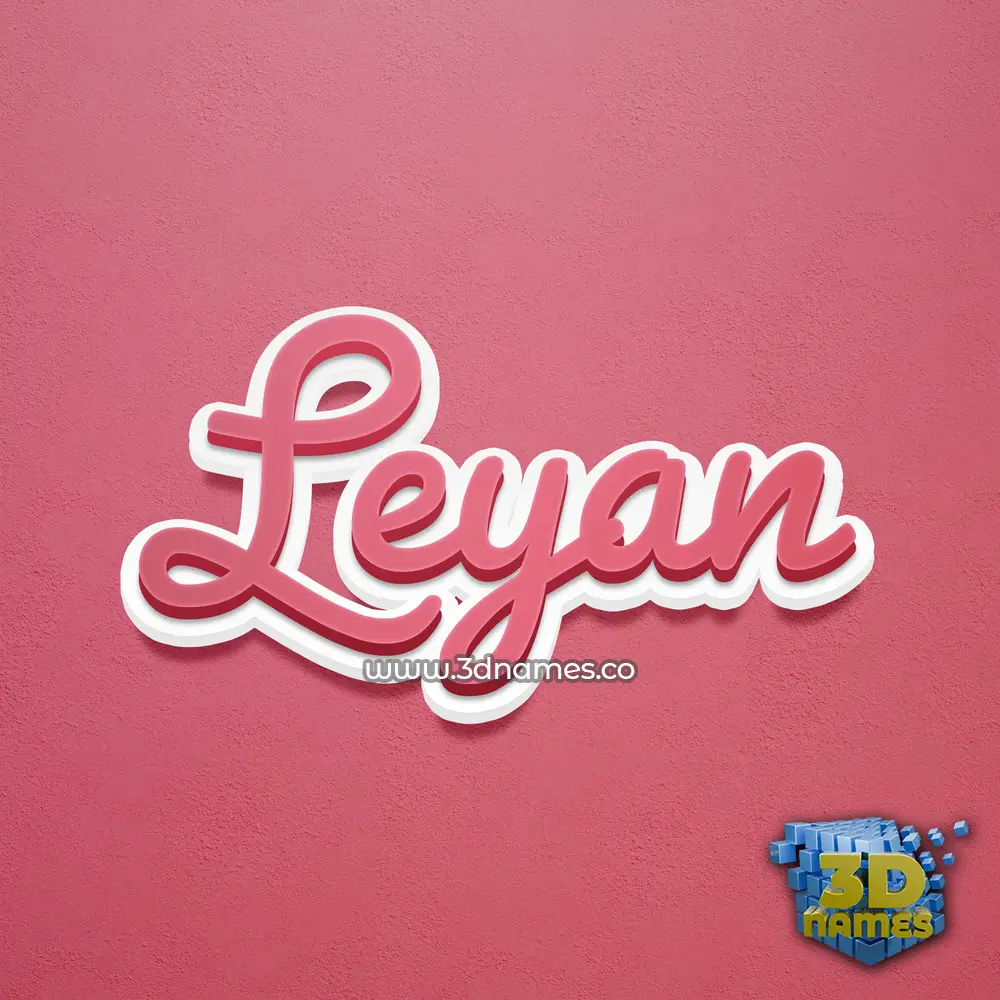 leyan in Red Scribble style - 3D name wallpaper