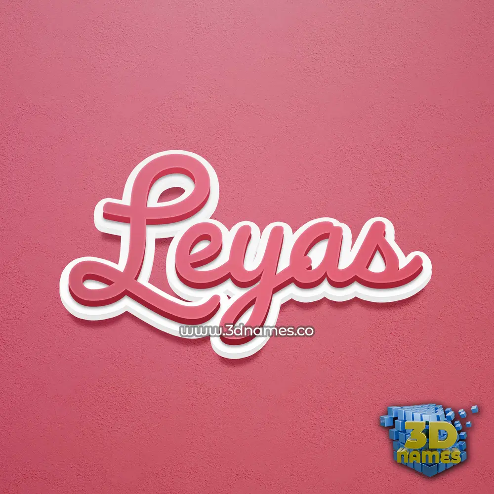 leyas in Red Scribble style - 3D name wallpaper