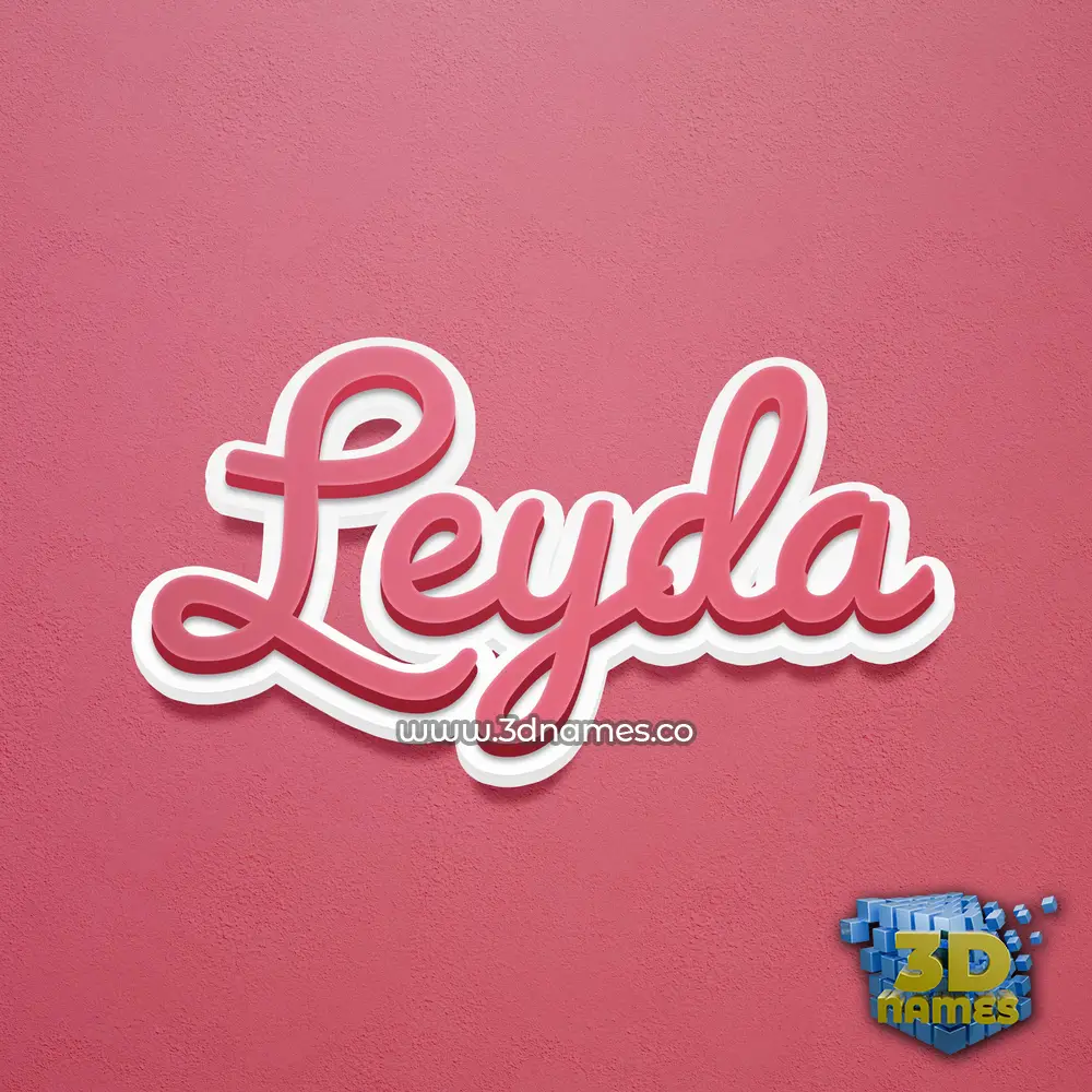 leyda in Red Scribble style - 3D name wallpaper