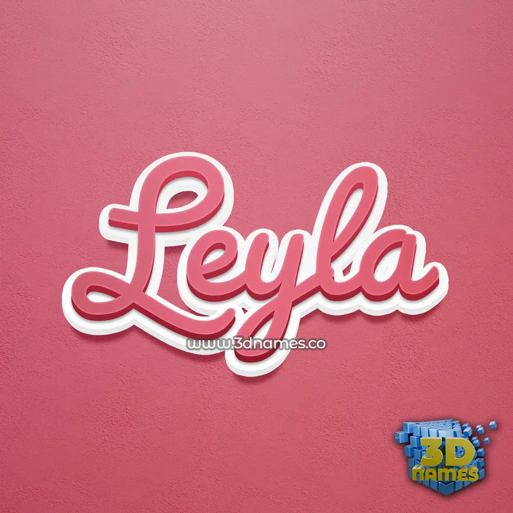 leyla in Red Scribble style - 3D name wallpaper