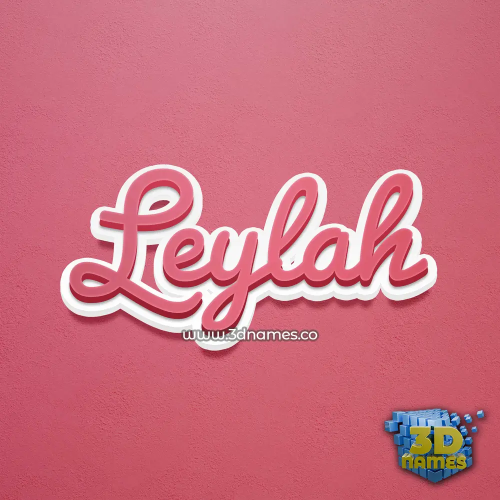 leylah in Red Scribble style - 3D name wallpaper