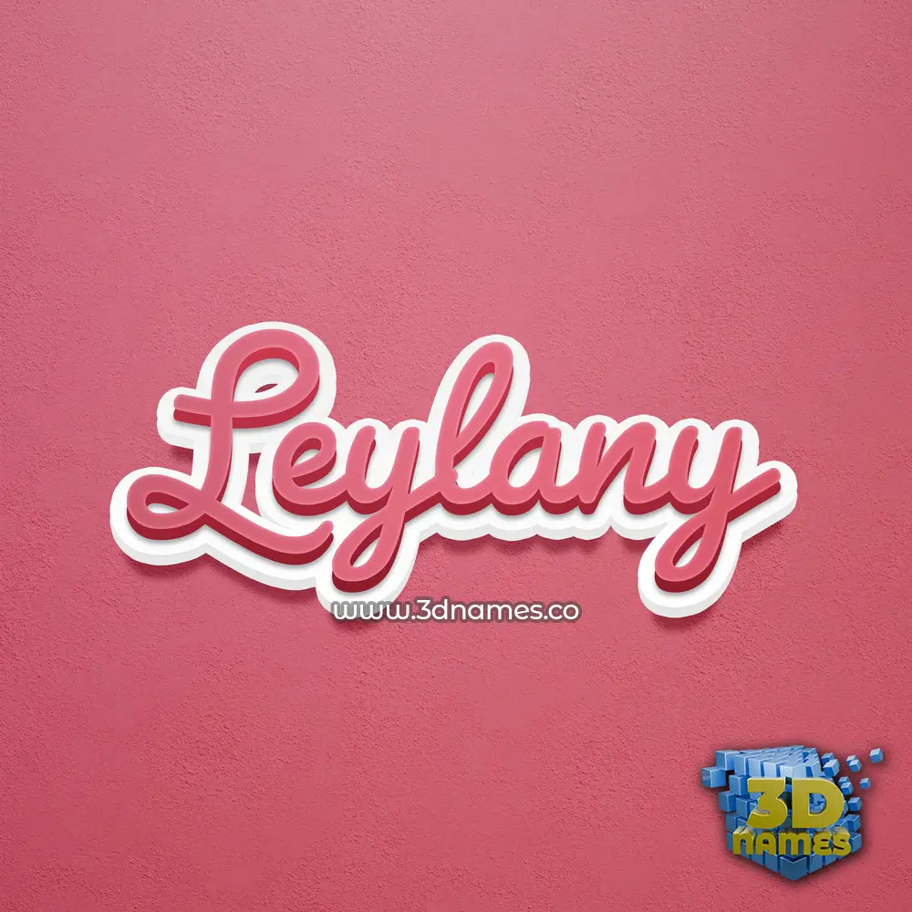 leylany in Red Scribble style - 3D name wallpaper