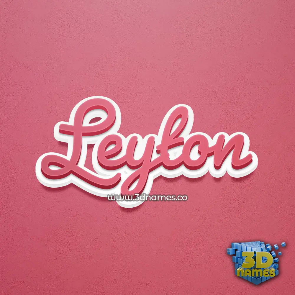 leyton in Red Scribble style - 3D name wallpaper