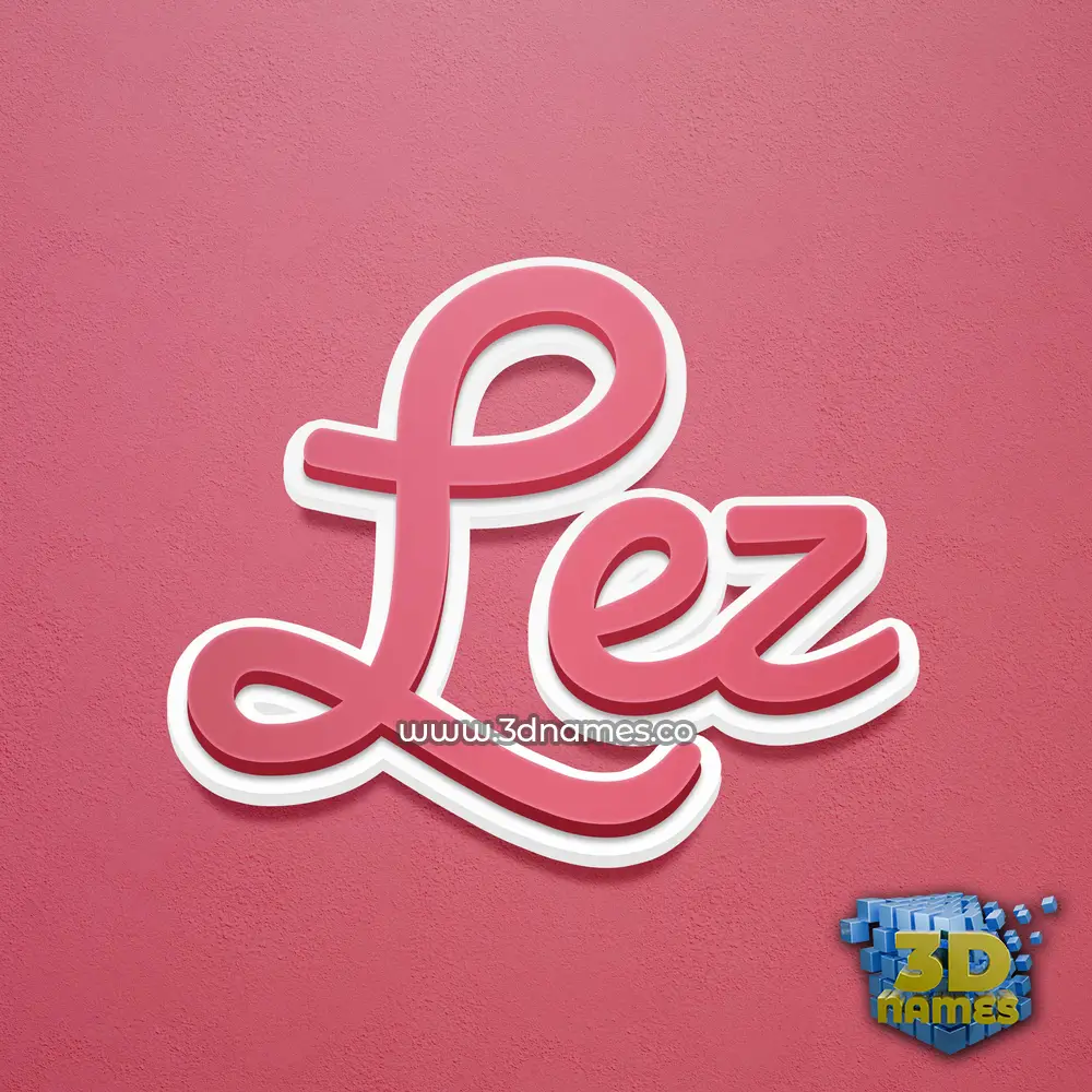 lez in Red Scribble style - 3D name wallpaper