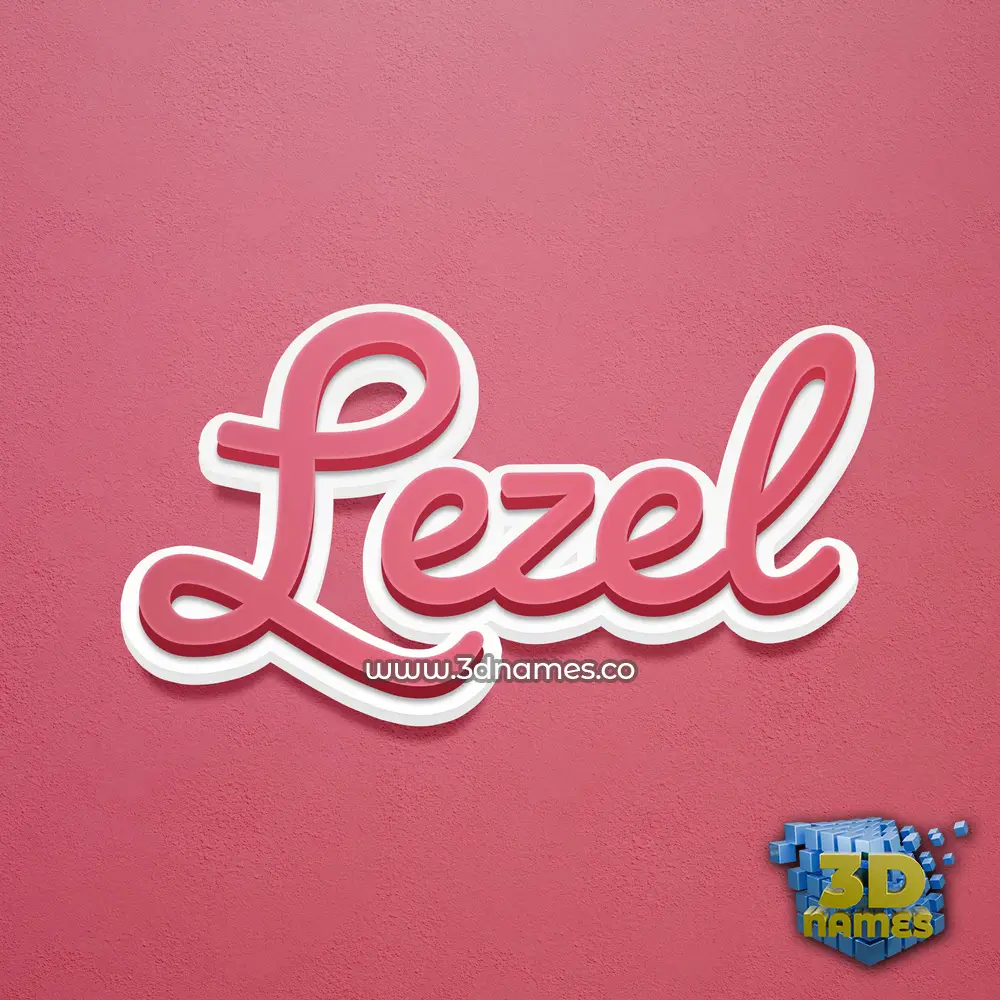 lezel in Red Scribble style - 3D name wallpaper