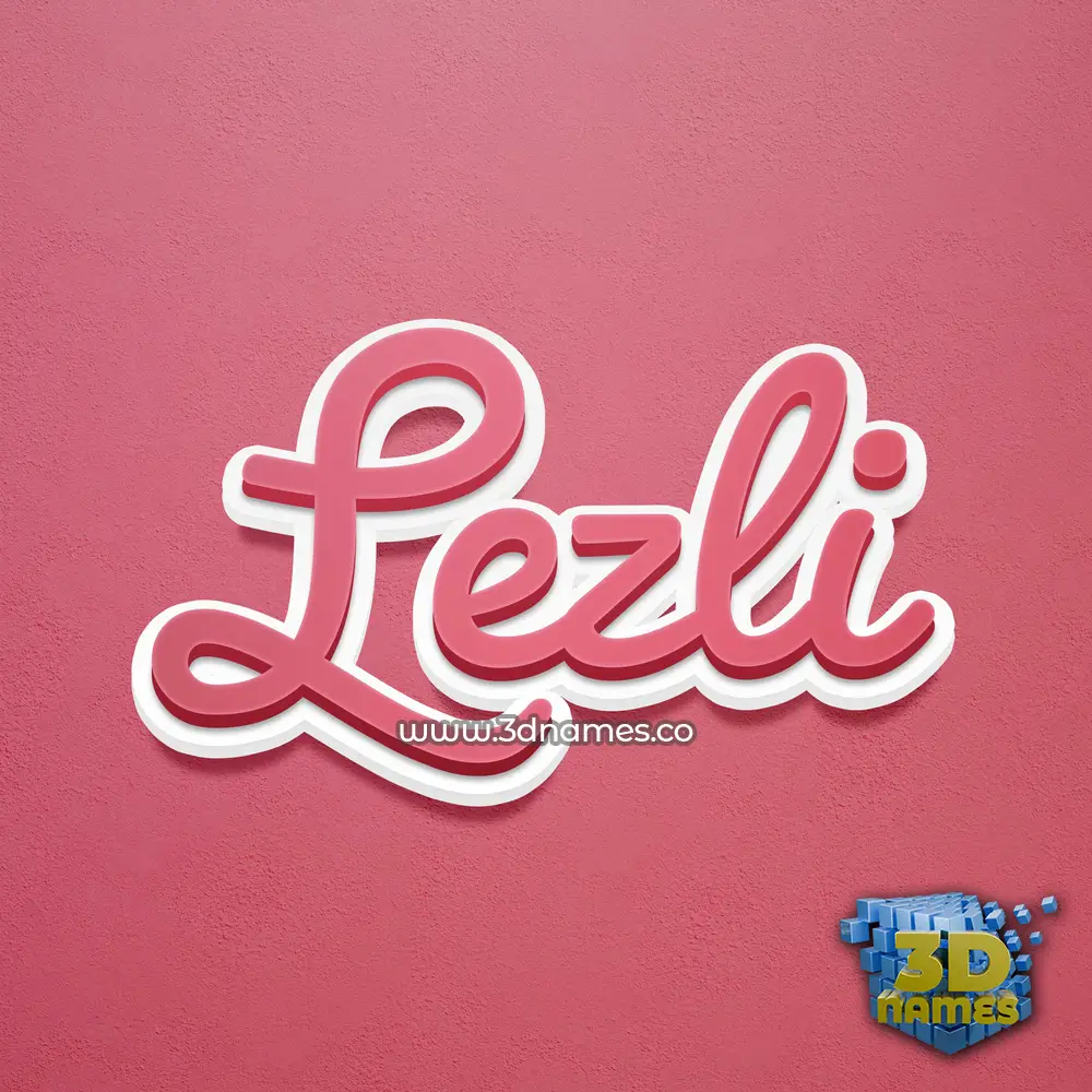 lezli in Red Scribble style - 3D name wallpaper