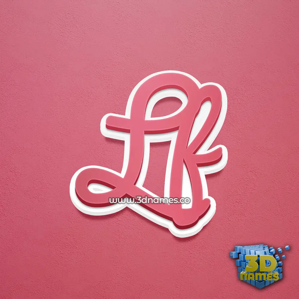 lf in Red Scribble style - 3D name wallpaper