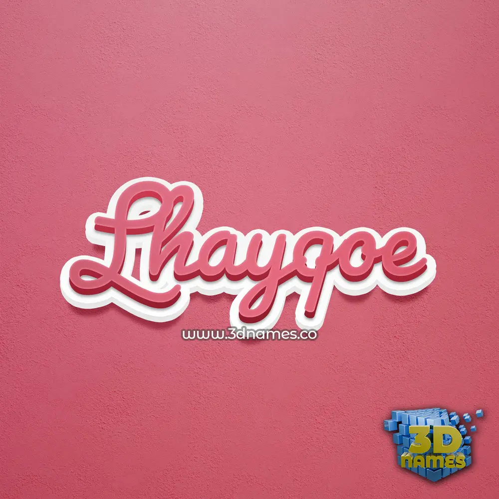 lhayqoe in Red Scribble style - 3D name wallpaper